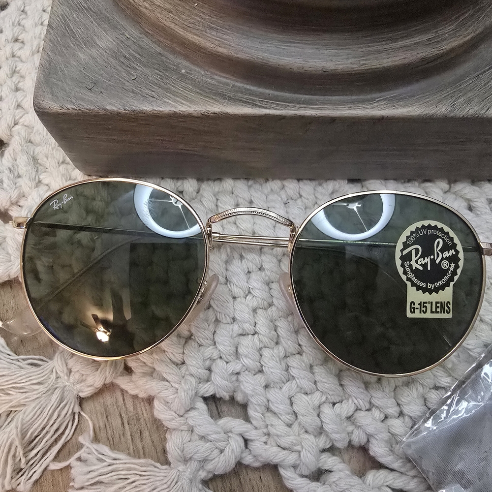 Ray-Ban Round Gold Classic Sunglasses rb3477